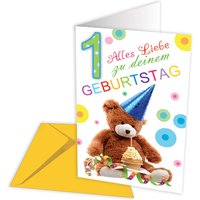 Geburtstagskarte zum 1. Geburtstag, Bär von Skorpion GmbH