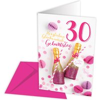 Geburtstagskarte zum 30. Geburtstag, pink von Skorpion GmbH