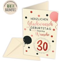 Geburtstagskarte zum 30. Geburtstag aus Zuckerrohrpapier, inkl. Umschlag von Skorpion GmbH