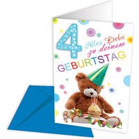 Geburtstagskarte zum 4. Geburtstag, Bär von Skorpion GmbH