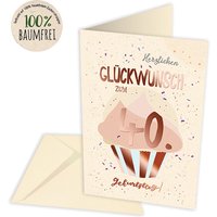 Geburtstagskarte zum 40. Geburtstag aus Zuckerrohrpapier, inkl. Umschlag von Skorpion GmbH