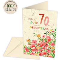 Geburtstagskarte zum 70. Geburtstag aus Zuckerrohrpapier, inkl. Umschlag von Skorpion GmbH