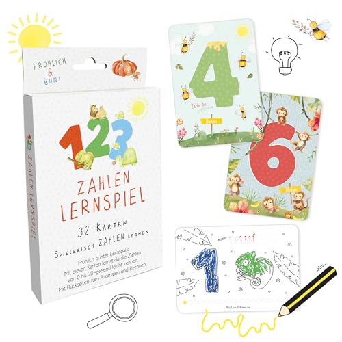 123-Zahlen-Lernspiel für Kinder | 32-teiliges Kartenset mit bunten Motiven aus Tierwelt, Alltag & Fantasie | Zählen Lernen von 0 bis 20 | Ausmalbare Rückseite & Rechenkarten | Skorpion Papeterie 123-Zahlen-Lernspiel für Kinder | 32-teiliges Kartenset mit bunten Motiven aus Tierwelt, Alltag & Fantasie | Zählen Lernen von 0 bis 20 | Ausmalbare Rückseite & Rechenkarten | Skorpion Papeterie von Skorpion