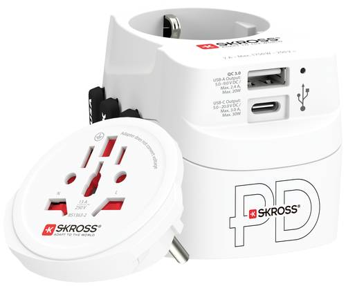 Skross 1.302473 Reiseladegerät PRO Light USB AC30PD World von Skross