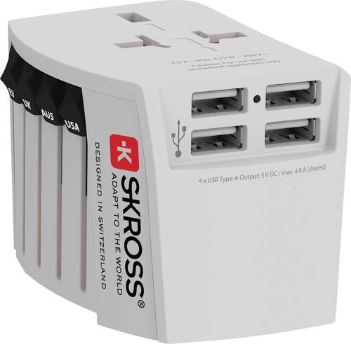 Skross 1302961 Reiseadapter MUV USB (4xA) von Skross