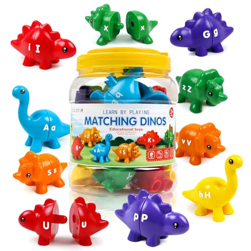 Skrtuan Montessori Spielzeug Ab 3 Jahre,Matching Letters Dinosaurier Spielzeug,Spielzeug Ab 3 Jahre Für Jungs Um Das Alphabet Zu Lernen,Alphabetisches Lernspielzeug ABC von Skrtuan