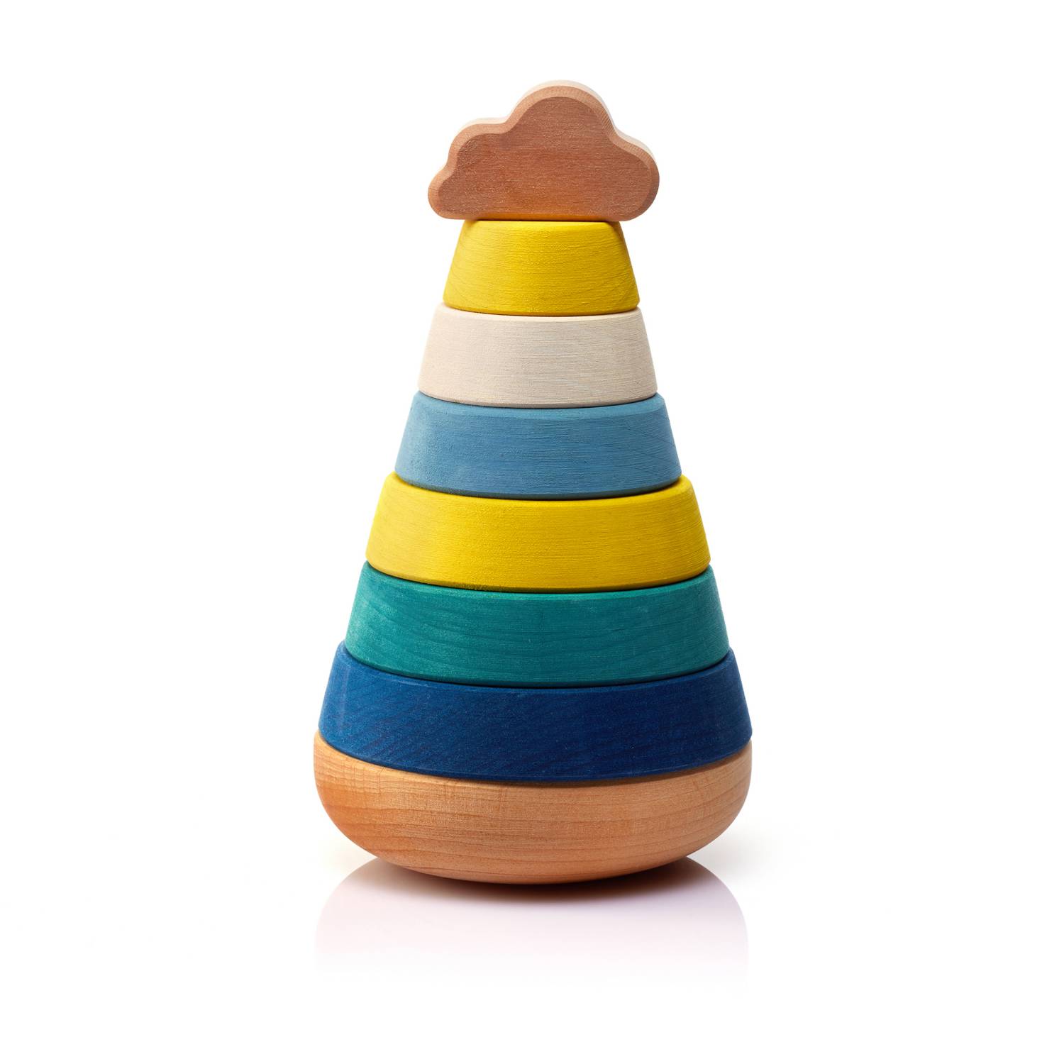 Skule Stapelturm aus Holz "Leuchtturm" - Blau Skule Stapelturm aus Holz "Leuchtturm" - Blau von Skule