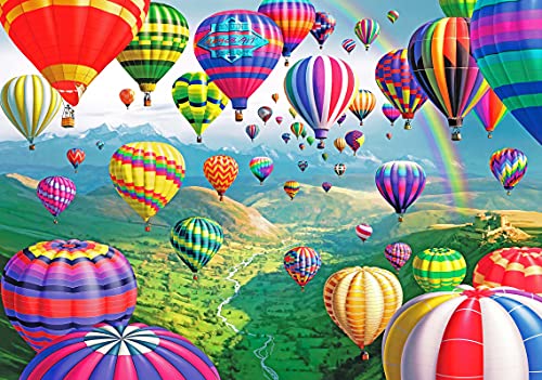 Puzzle 1000 Teile Erwachsene, Heißluftballon Holzpuzzle mit Buchstaben Partition, 75X50 cm Einfache 1000 Teile Jigsaw Puzzles für Wohnkultur Wandkunst von Skupro