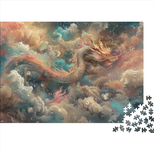 Drache 1000 Teilefür Erwachsene TeensImpossible Puzzle Drache Geschicklichkeits Spiel Wohnkultur Puzzle-Geschenk Moderne Wohnkultur 1000pcs (75x50cm) von SkyClouf