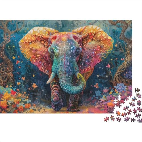 Elefant 1000 Teilefür Erwachsene TeensImpossible Puzzle Elefant Herausforderndes Wohnkultur Geschenk Spielzeug Moderne Wohnkultur 1000pcs (75x50cm) von SkyClouf