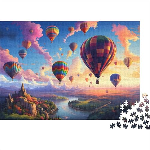 Heißluftballon 1000 Teilefür Erwachsene TeensImpossible Puzzle Heißluftballon Geschicklichkeits Spiel Home Dekoration Puzzle Puzzle-Geschenk Holzspielzeug 1000pcs (75x50cm) von SkyClouf