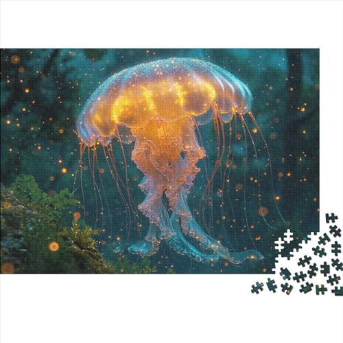 Jellyfish 1000 Teile Puzzle Für Erwachsene Impossible Puzzle Jellyfish Herausforderndes Home Dekoration Puzzle Geschenk Spielzeug Holzspielzeug 1000pcs (75x50cm) von SkyClouf