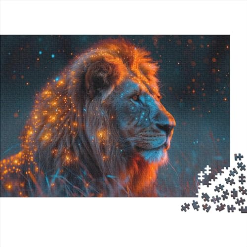 Löwe 1000 Teile Puzzle Erwachsene Puzzel Impossible Puzzle Löwe Für Die Ganze Familie Wohnkultur Geschenk Spielzeug Holzspielzeug 1000pcs (75x50cm) von SkyClouf