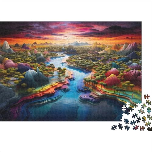 Magischer Wald 1000 Teile Puzzle Erwachsene Puzzel Impossible Puzzle Magischer Wald Für Die Ganze Familie Wohnkultur Puzzle-Geschenk Moderne Wohnkultur 1000pcs (75x50cm) von SkyClouf