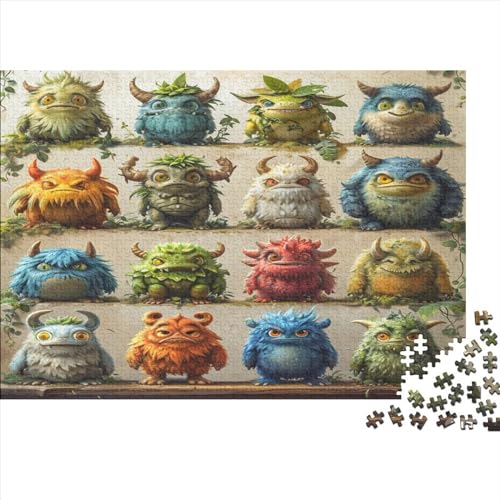 Monsters 1000 Teile Puzzle Für Erwachsene Impossible Puzzle Monsters Geschicklichkeits Spiel Spaß Familien Puzzles Puzzle-Geschenk Holzspielzeug 1000pcs (75x50cm) von SkyClouf