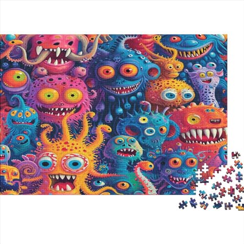 Monsters 1000 Teile Puzzle Für Erwachsene Impossible Puzzle Monsters Herausforderndes Spaß Familien Puzzles Puzzle-Geschenk Holzspielzeug 1000pcs (75x50cm) von SkyClouf