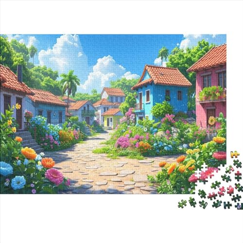 Quiet Town 1000 Teile Puzzle Für Erwachsene Impossible Puzzle Quiet Town Geschicklichkeits Spiel WohnkulturGeschenk Spielzeug Holzspielzeug 1000pcs (75x50cm) von SkyClouf