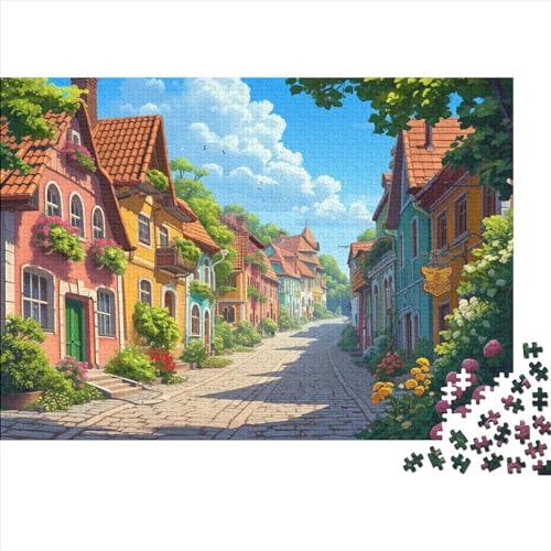 Quiet Town 1000 Teile Puzzle Für Erwachsene Impossible Puzzle Quiet Town Herausforderndes Spaß Familien Puzzles Einzigartiges Geschenk Moderne Wohnkultur 1000pcs (75x50cm) von SkyClouf