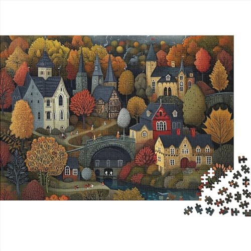 Quiet Town 1000 Teile Puzzle Für Erwachsene Impossible Puzzle Quiet Town Herausforderndes Spaß Familien Puzzles Geschenk Spielzeug Moderne Wohnkultur 1000pcs (75x50cm) von SkyClouf