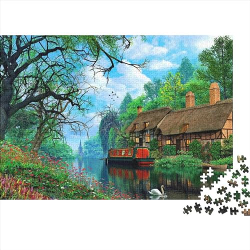 Schwan 1000 Teilefür Erwachsene TeensImpossible Puzzle Schwan Geschicklichkeits Spiel Spaß Familien Puzzles Geschenk Spielzeug Moderne Wohnkultur 1000pcs (75x50cm) von SkyClouf