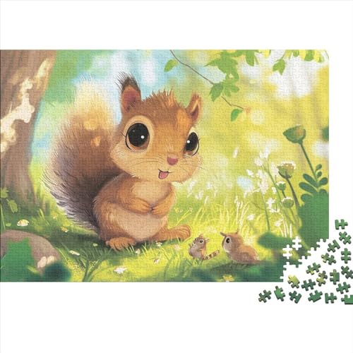 Squirrel 1000 TeileErwachsene PuzzleImpossible Puzzle Squirrel Für Die Ganze Familie Spaß Familien Puzzles Einzigartiges Geschenk Holzspielzeug 1000pcs (75x50cm) von SkyClouf