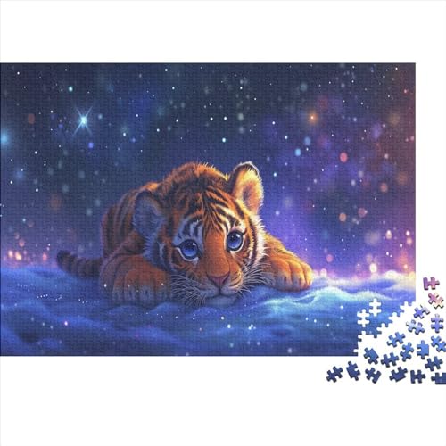 Tiger 1000 Teilefür Erwachsene TeensImpossible Puzzle Tiger Herausforderndes Home Dekoration Puzzle Puzzle-Geschenk Holzspielzeug 1000pcs (75x50cm) von SkyClouf