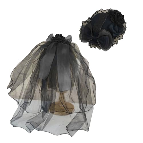 SkyPOOU Gothicism Lolitas Hut, einzigartige Stile, Fascinator, Party-Kopfschmuck, bequem für modische Jugendfrauen, Schwarz von SkyPOOU