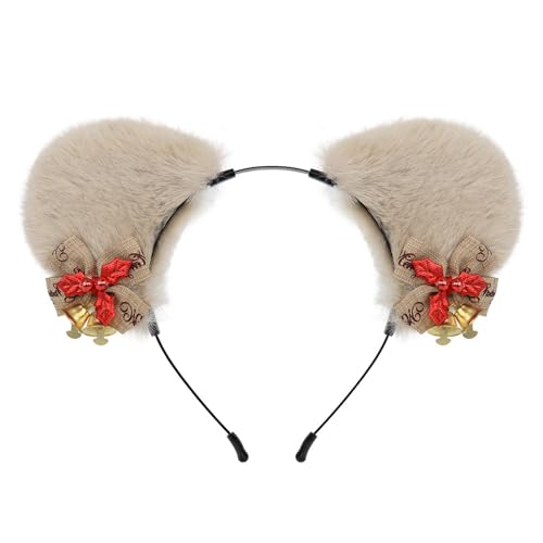 SkyPOOU Haarreif mit pelzigen Ohren, Pailletten, Kopfbedeckung, Weihnachtsfeier, Foto-Requisiten, Party, Kopfbedeckung, Cosplay-Zubehör, Khaki, Cir ca. 55–60 cm SkyPOOU Haarreif mit pelzigen Ohren, Pailletten, Kopfbedeckung, Weihnachtsfeier, Foto-Requisiten, Party, Kopfbedeckung, Cosplay-Zubehör, Khaki, Cir ca. 55–60 cm von SkyPOOU
