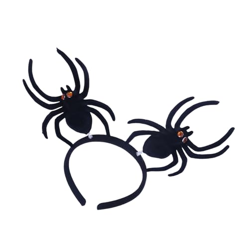 SkyPOOU Halloween Spinnen Stirnband Tag des Todes Beflockung Arachnid Haarband Cosplay Kostüm Kopfbedeckung für Erwachsene Festival Kopfbedeckung.Orange.Ca.55-60cm/21.65-23.62inch von SkyPOOU