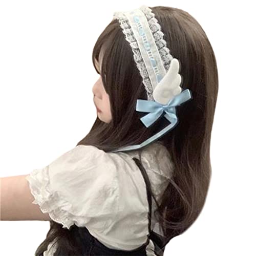 SkyPOOU Handgefertigtes Haar-Accessoire, Lolitas, Cosplay, Dienstmädchen, Spitzen-Haarbänder und Schleifen, Dekoration für Damen, Wasserfarbe von SkyPOOU