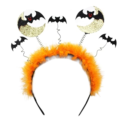 SkyPOOU Lustiges Teufels-Stirnband, Halloween, Party, Cosplay, Kostüm, Kopfbedeckung, Haarschmuck, Halloween-Kostüm, Haarband, Schwarz / Gold von SkyPOOU