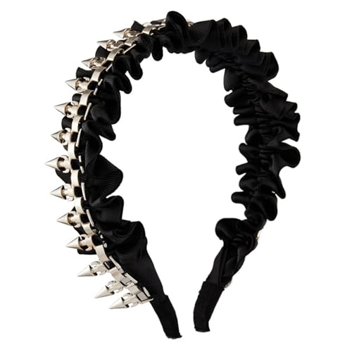 SkyPOOU Punk-Nieten-Stirnband, Haarreif mit Stacheln, Rock-Accessoire für Erwachsene, Unisex, Rock-Spikes, Kopfbedeckung, Accessoire, Typ A von SkyPOOU