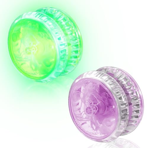 2 Stücke LED Yoyo Spielzeug LED Licht Yoyo Responsive Ball Lager Yoyo für Teens Unterhaltsam Yoyo für Anfänger Geburtstag Goodie Tasche Füllstoffe Klassenzimmer Preise (Zufällige Farben) von Skylety