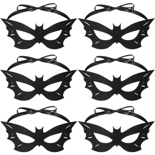 Skylety 6 Stück Halloween Maskerade Augenmasken Halloween Ball Kostüm mit Elastischem Band Männer Maskerade Maske für Halloween Festival Karneval Kostüm Cosplay Party (Fledermaus Stil) von Skylety