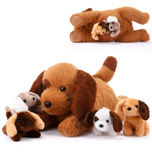 Skylety 5 Stück Welpen Kuscheltiere Mama Hundebauch mit 4 Niedlichen Plüschtier Hunde Spielzeug Kissen Weich und Kuschelig Stofftiere Welpen Sortiment für Geburtstag Weihnachten(Fleck GoldenRetriever) Skylety 5 Stück Welpen Kuscheltiere Mama Hundebauch mit 4 Niedlichen Plüschtier Hunde Spielzeug Kissen Weich und Kuschelig Stofftiere Welpen Sortiment für Geburtstag Weihnachten(Fleck GoldenRetriever) von Skylety