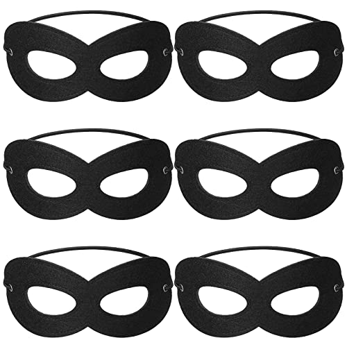 Skylety 6 Stück Halloween Maskerade Augenmasken Halloween Ball Kostüm mit Elastischem Band Männer Maskerade Maske für Halloween Festival Karneval Kostüm Cosplay Party (Schwarz) von Skylety