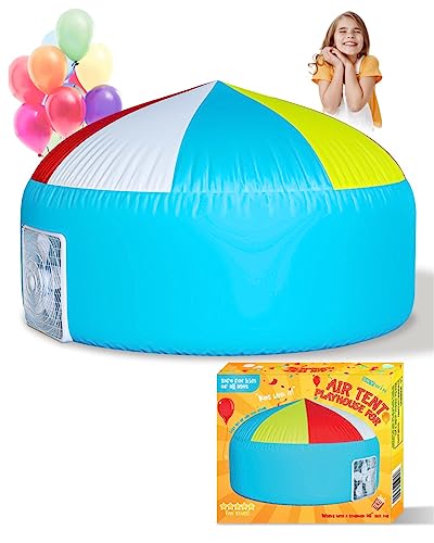 Skywin Luftzelt-Spielhaus für Kinder (mehrfarbig) – 160 x 101 cm, aufblasbares Kinderzelt, aufgebaut und in Sekunden verstaubar (Ventilator nicht im Lieferumfang enthalten) von Skywin