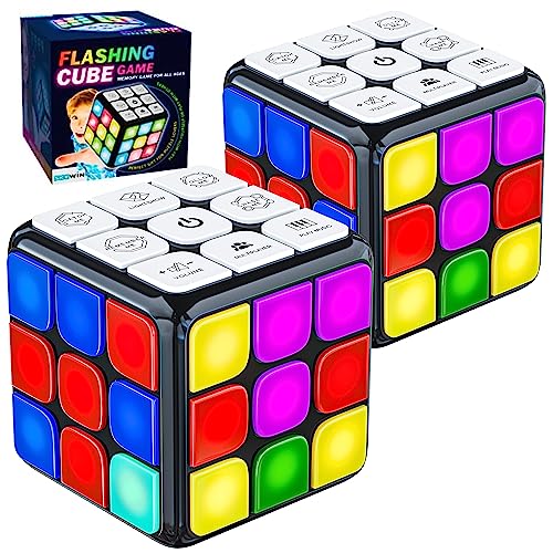 Skywin Puzzle STEM Memory Cube Game - 2 Pack Entertaining, Fun & Unique Flashing Memory Cube, Electronic Memory & Speed Game Development for Kids & Adults, Brain Hands and Eyes Coordination Game Cubes von Skywin