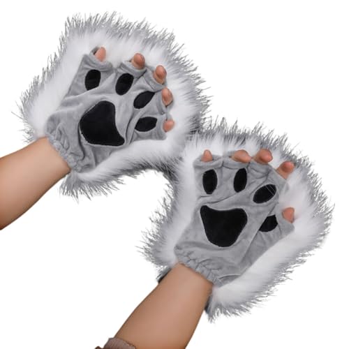 Slakerbe Accessoires Plüsch Zubehör Ohren Neko Mädchen Fingerhandschuhe für Sommeroutfits von Slakerbe