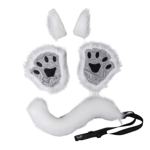 Slakerbe Accessoires Stoffs Unisex Set, Flauschige Ohren Clip Design, Outdoor Party Requisiten Cartoon Stil von Slakerbe