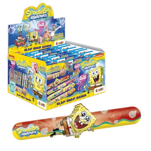 Slap Snap Bands Armbänder SpongeBoB XXL Pack - 24x Schnapparmbänder Kinder mit SpongeBob Schammkopf Motiv, Klatscharmband Kinder von Slap Snap Bands