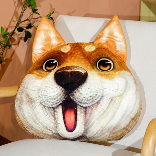 Kreative 3D Shiba Inu Hundekopf Plüschtier Kissen niedliche weiche Dekoration Puppe Schlafkissen Geburtstagsgeschenk 70CM 3 von SldJa