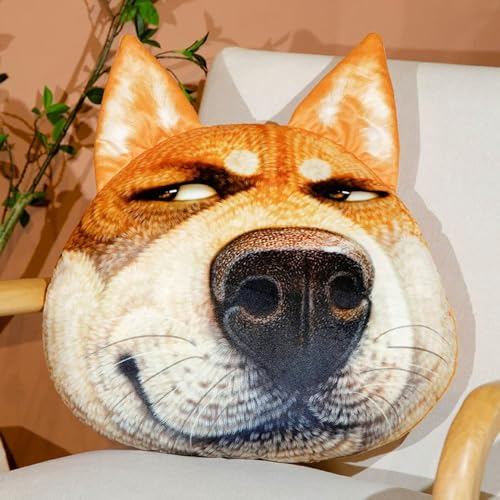 Kreative 3D Shiba Inu Hundekopf Plüschtier Kissen niedliche weiche Dekoration Puppe Schlafkissen Geburtstagsgeschenk 70CM 4 von SldJa