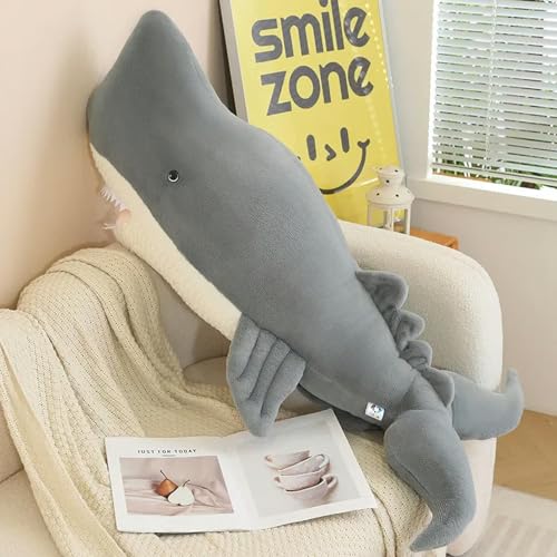 SldJa Große Größe lebensechte Wal Plüsch Puppe Hai Plüsch Marine Tier Raum Dekor Sofa Kissen Geburtstagsgeschenk 110cm 2 von SldJa