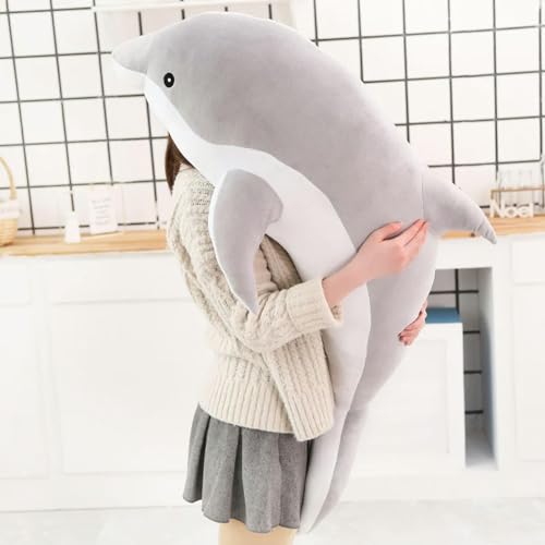 SldJa Kawaii Delfin Kissen Niedlicher Wal Plüschtier Tier Puppe Geburtstags Kinder 115cm 1 von SldJa