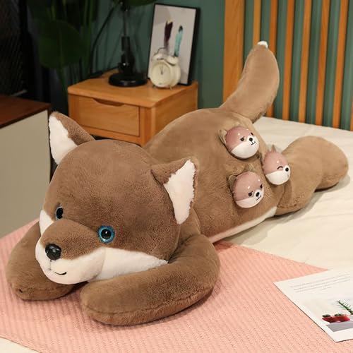 SldJa Kawaii Weich Liegender Hund Husky Plüsch Spielzeug Puppe Kissen Zuhause Schlafsofa Dekoration Niedliche Freundin Geburtstagsgeschenk 90cm 3 von SldJa