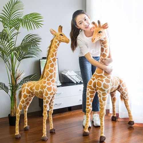 SldJa Lebensechte Giraffe Plüschtiere Niedliche Simulation Tier Soft Giraffe Puppe Geburtstagsgeschenk Kinderspielzeug 55cm 1 von SldJa