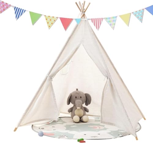 Sleeleece Tipi Zelt für Kinder,Tippi Kinderzelt,Kinderzelt Spielzelt Tipizelt Indoor,Kinderzelte für Mädchen und Jungen mit Tragetasche B von Sleeleece