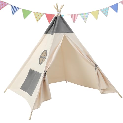 Sleeleece Tipi Zelt für Kinder,Tippi Kinderzelt,Kinderzelt Spielzelt Tipizelt Indoor,Kinderzelte für Mädchen und Jungen mit Tragetasche C von Sleeleece