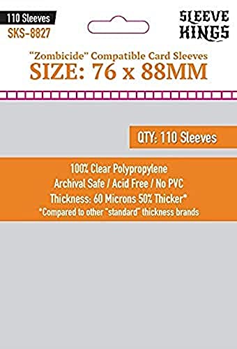 Premium-Kartenhüllen, Zombicid-kompatibel (76 mm x 88 mm), 110 Hüllen pro Packung von Sleeve Kings